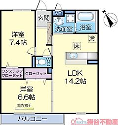 メゾンドォール・サライ 2LDKの間取図画像