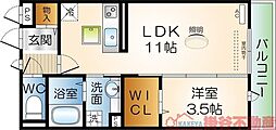 ワンモア・オッツ 1LDKの間取図画像