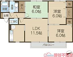 パークハイム前田 3LDKの間取図画像