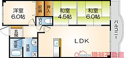 メゾン安夢留 3LDKの間取図画像