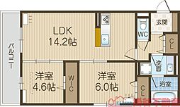 ラヴィエール南茨木I 2LDKの間取図画像