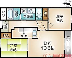 アメージング・グレイス 2LDKの間取図画像