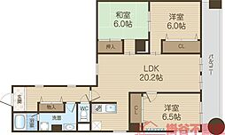 ドミール千里 3LDKの間取図画像