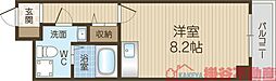 プラスコート西豊川 ワンルームの間取図画像