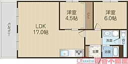藤本マンション 2LDKの間取図画像