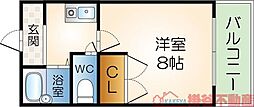 ハーモニーヒルズ 1Kの間取図画像