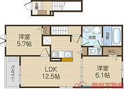 ジェイ プラサーダ 2LDKの間取図画像
