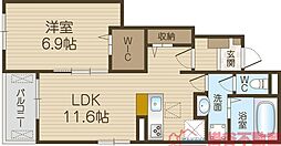 鳥飼下2丁目アパート(028079301) 1LDKの間取図画像