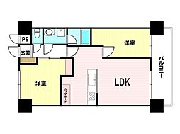 ダイアパレス吉島 2LDKの間取図画像