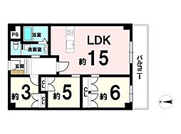 ローレルハイツ茨木総持寺第2号棟 3LDKの間取図画像