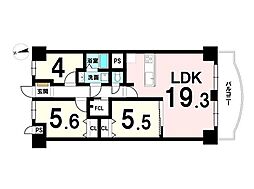 さんくれーる高槻A棟 3LDKの間取図画像