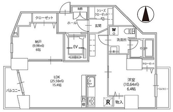 アリカ文京本郷 201｜東京都文京区湯島4丁目(賃貸マンション1SLDK・2階・62.86㎡)の写真 その2