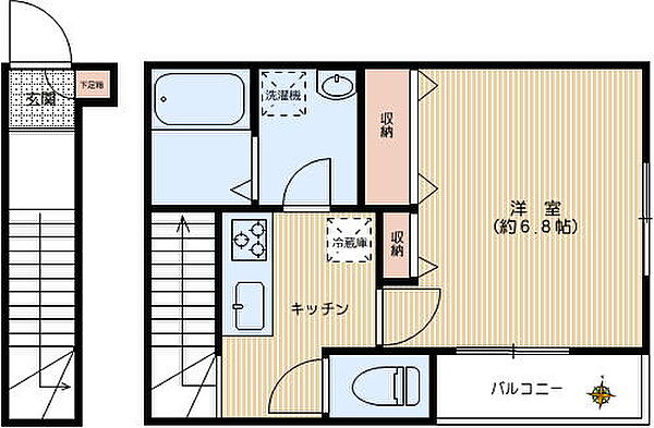 カーサ ベルリオン 202｜東京都文京区小日向2丁目(賃貸アパート1K・2階・31.42㎡)の写真 その2