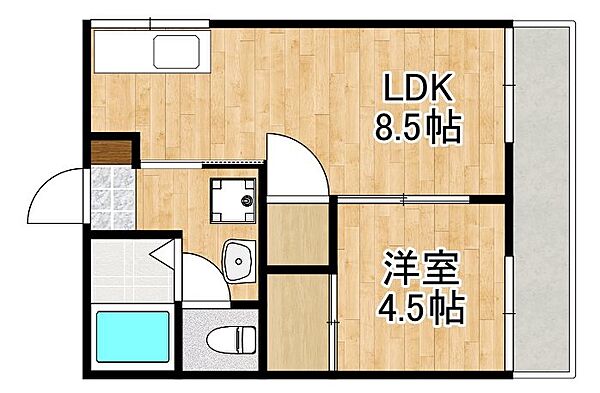 さくらアパート　B棟 201｜鹿児島県姶良市加治木町朝日町(賃貸アパート1LDK・2階・30.42㎡)の写真 その2