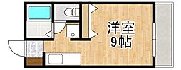 森フラッツ ワンルームの間取図画像
