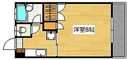 クリスタルハーモニー 1Kの間取図画像