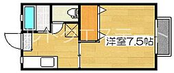 サンシティー2 1Kの間取図画像