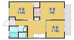 コーポM&H 3Kの間取図画像