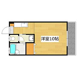クリスタルハーモニー ワンルームの間取図画像