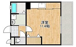クラルテディヴァイン ワンルームの間取図画像