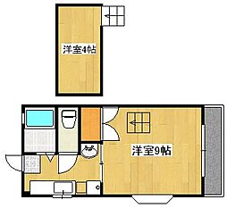 デビュース隼人 1SKの間取図画像