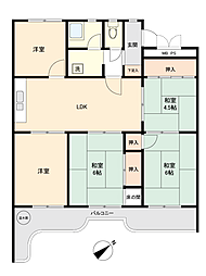 天籟寺川スカイマンション 5LDKの間取図画像