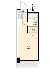 リアルシティ本城A棟 ワンルームの間取図画像