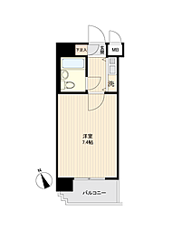 朝日プラザ鍛冶屋町 1Kの間取図画像