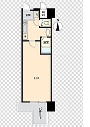 梅田ベイスワン ワンルームの間取図画像