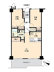コスモヒルズ新家弐番館 3LDKの間取図画像