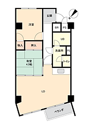 富士高原コンドC棟 2LDKの間取図画像