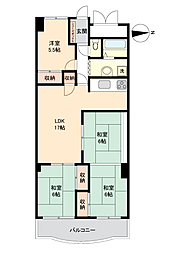 オーク戸畑 4LDKの間取図画像