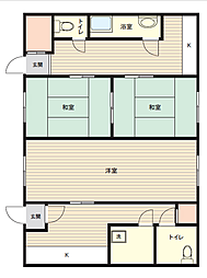 ささき荘 2Kの間取図画像