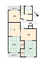 VIPコーポ友田 4DKの間取図画像