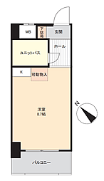 豊国スカイマンション国分1 ワンルームの間取図画像