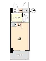中央町スカイマンション ワンルームの間取図画像