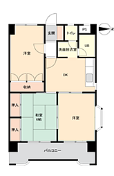 コアマンション京町 3DKの間取図画像