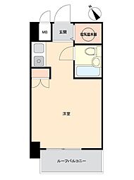 トーカン馬車道キャステール ワンルームの間取図画像