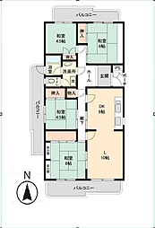 生の松原サンハイツ2 4LDKの間取図画像