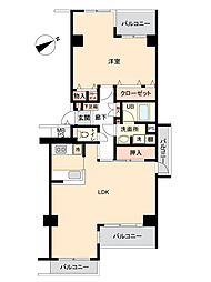 エバーグリーン江波山 1LDKの間取図画像