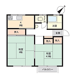 田中マンション1号棟 2Kの間取図画像