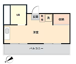 サンピア平和通り ワンルームの間取図画像