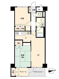 信開ドムス舞崎 2LDKの間取図画像