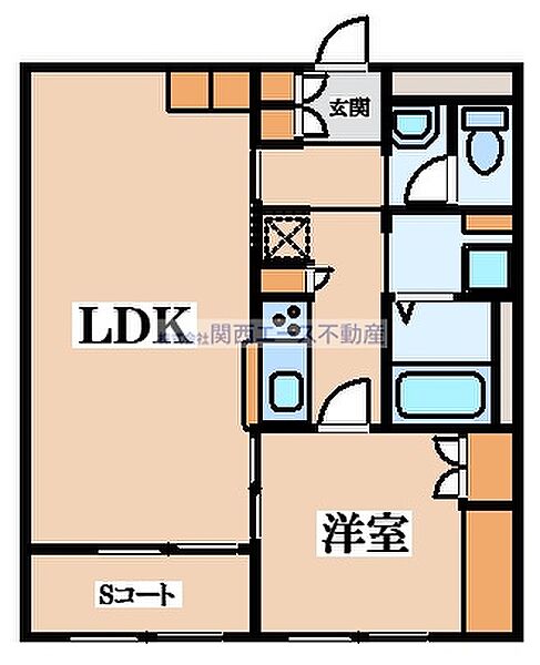 レオパレスハピネスNAWATE ｜大阪府四條畷市二丁通町(賃貸アパート1LDK・1階・43.06㎡)の写真 その2