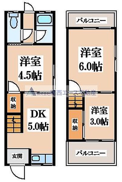 南野2丁目貸家 ｜大阪府四條畷市南野2丁目(賃貸テラスハウス3DK・1階・46.20㎡)の写真 その2