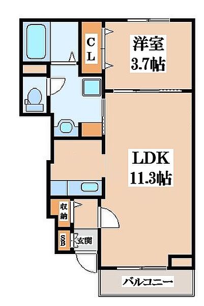 ミルト諸福 ｜大阪府大東市諸福1丁目(賃貸アパート1LDK・1階・37.13㎡)の写真 その2