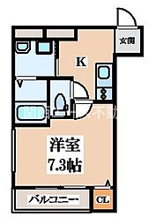 フジパレス長田ノース 2階1Kの間取り