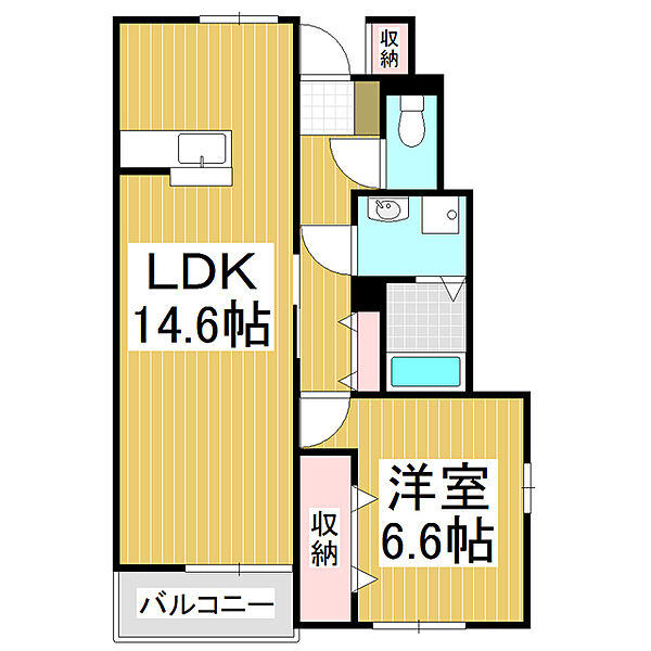 長野県諏訪市大字四賀(賃貸アパート1LDK・1階・51.05㎡)の写真 その2
