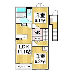 Hummingbird B 2LDKの間取図画像