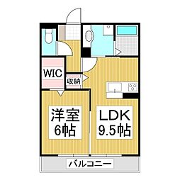 さんてらす宮川 1LDKの間取図画像